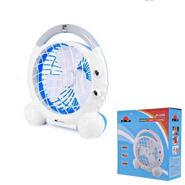 Quạt Để Bàn Pin Sạc JR-5500 Siêu Mát Có Đèn Led