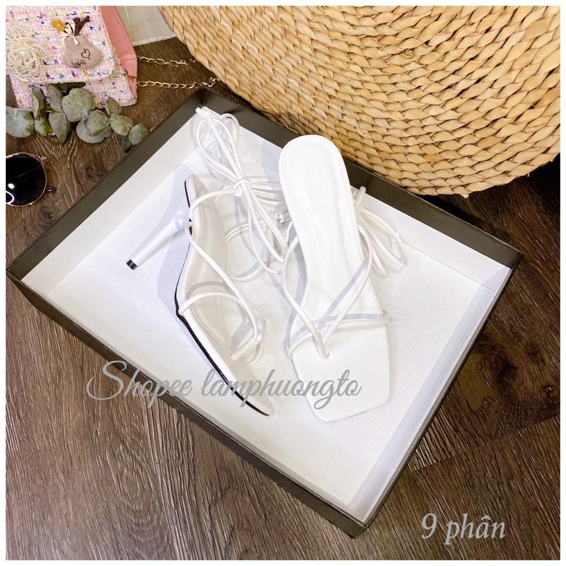 Giày sandal cao gót nữ kẹp ngón cột dây siêu chất