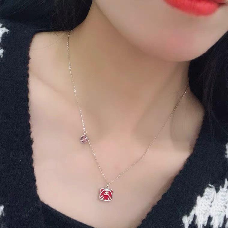 Dây chuyền bạc 925 mặt đầu Hổ đỏ may mắn năm 2022-Minh Tâm Jewelry