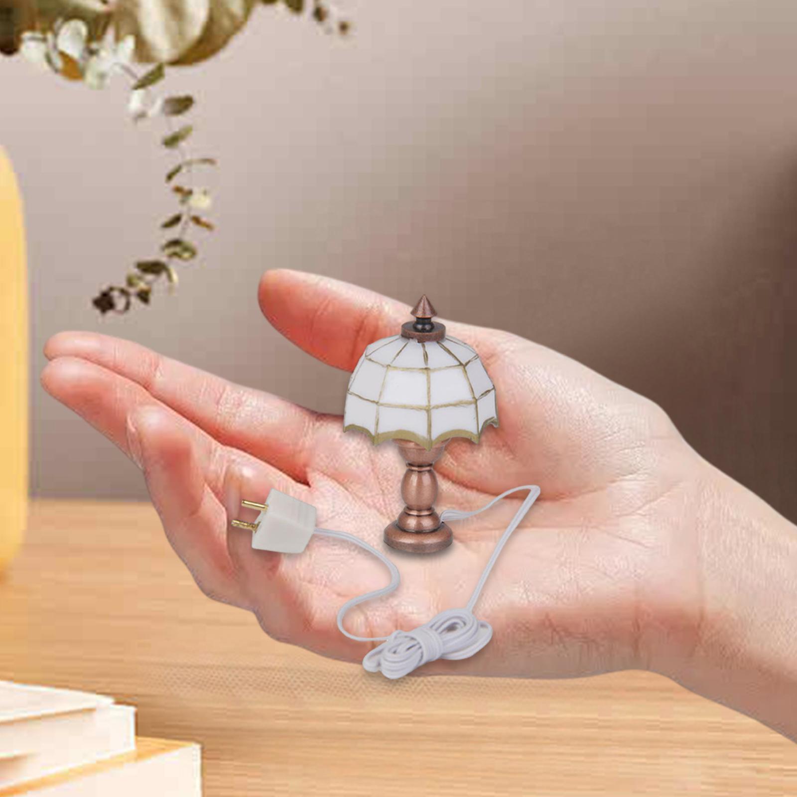 1/12 Mini Desk Lamp Model Light for Decoration Micro Landscape Fairy Garden