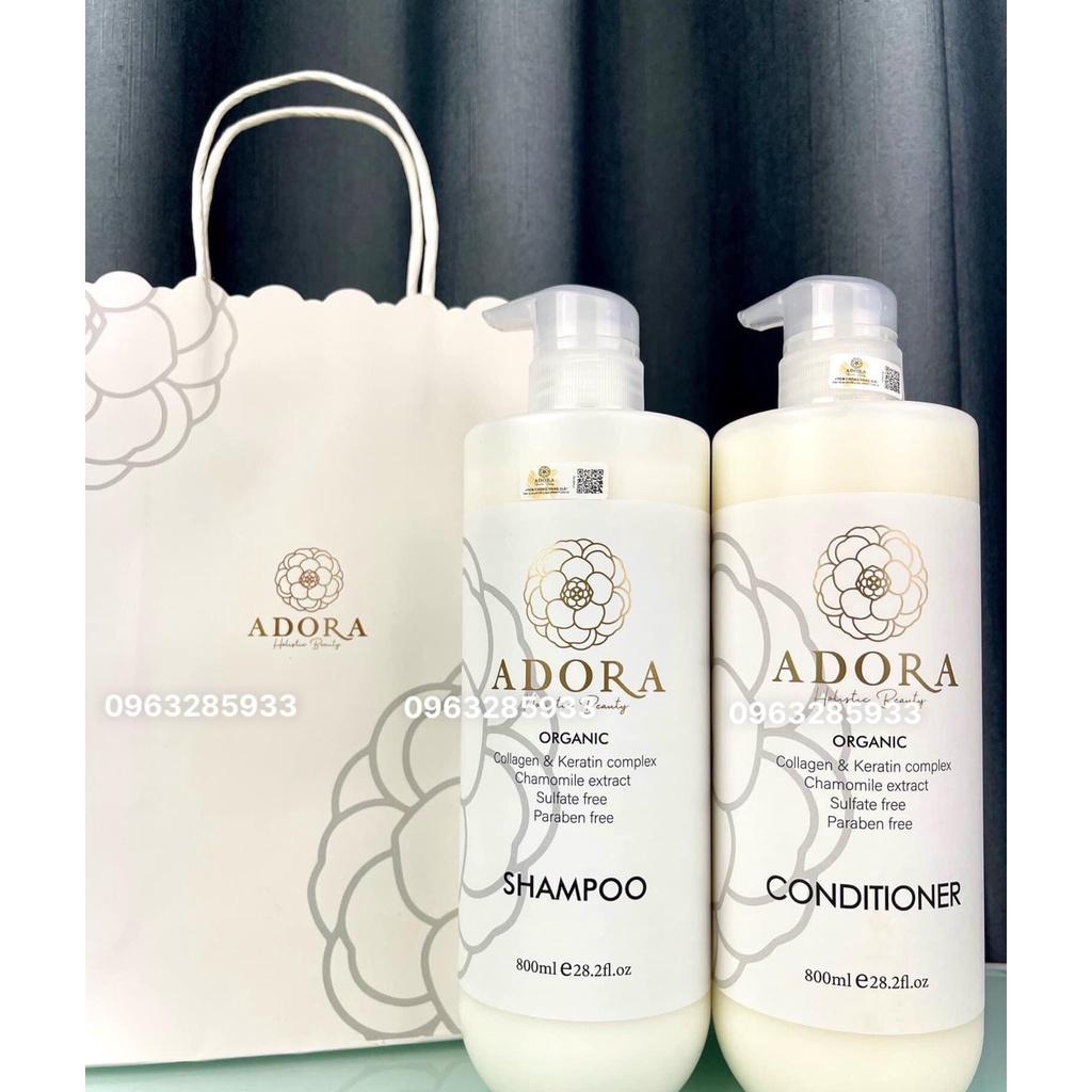 Dầu Gội Đầu ADORA 500ML Chiết Xuất Collagen Oganic Keratin Giups Phục Hồi Nuôi Dưỡng Tóc Chuyên Sâu Giảm Rụng Tóc