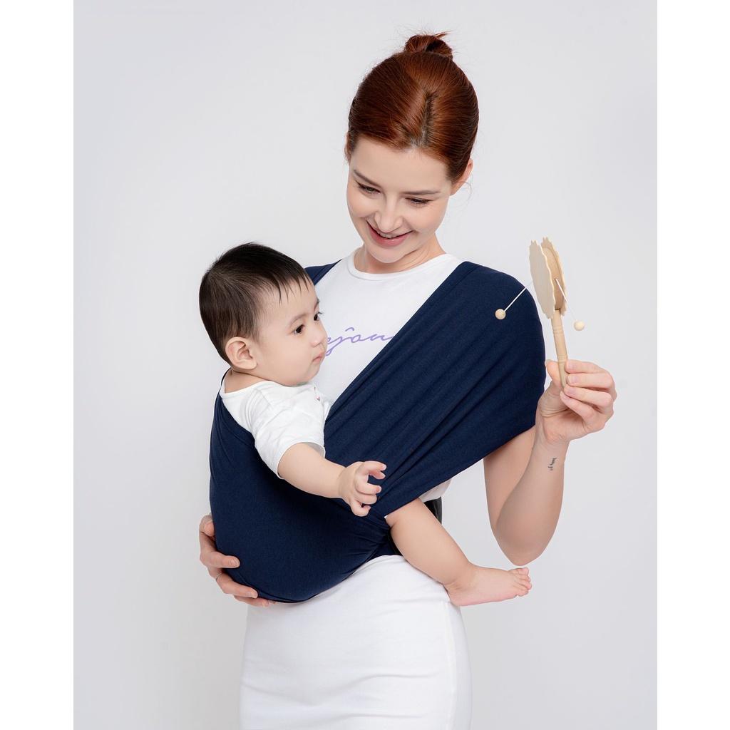 Địu Vải EmBé Sling Dòng Flex Và Flex Plus Màu Navy Cho Bé Từ 0 Đến 24 Tháng Tuổi