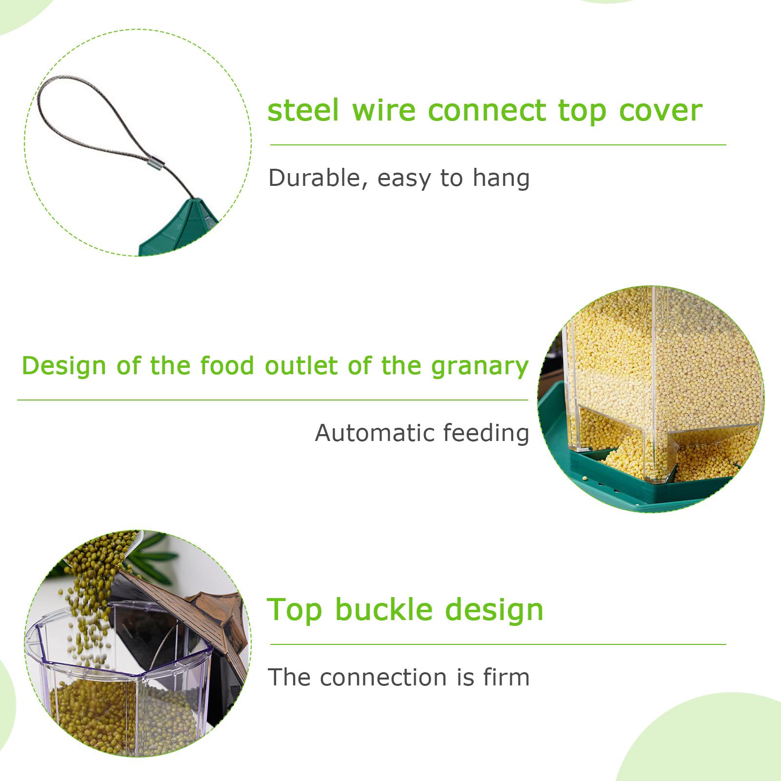 Máy cho chim ăn hình lục giác không thấm nước để thu hút các loài chim