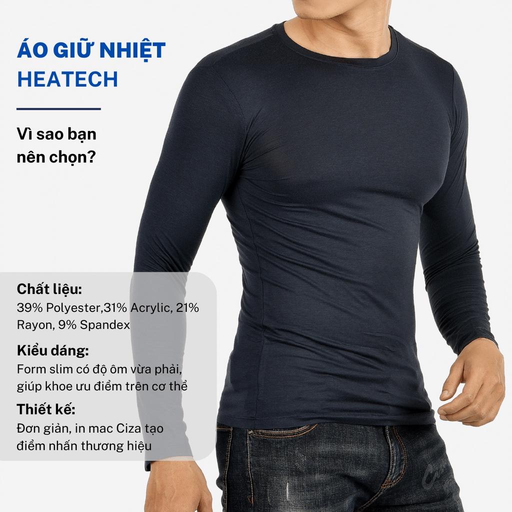 Áo giữ nhiệt body nam CIZA cao cấp thể thao vải heattech cổ tròn giữ ấm công nghệ Nhật Bản size S M L XL ATNS15