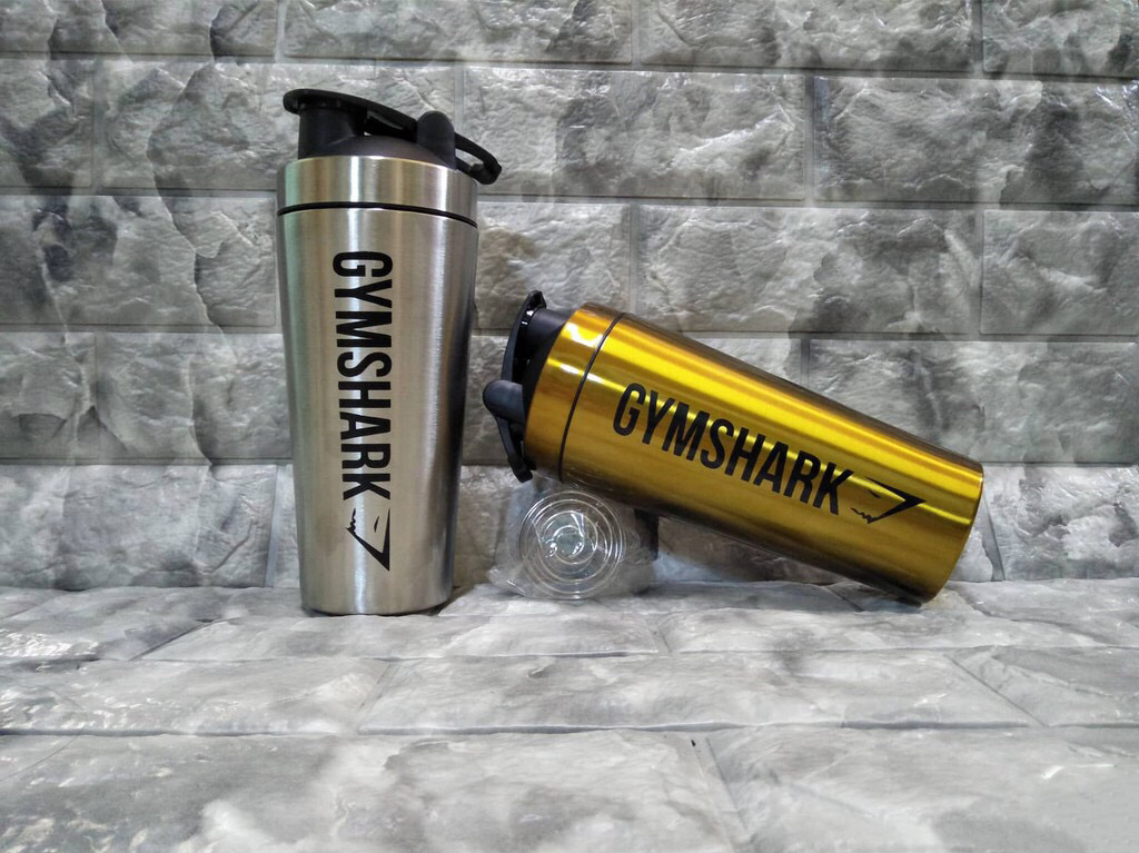 Bình Lắc Shaker - Bình Nước Inox Gym Shark Tập GYM (1 Lớp Không Giữ Nhiệt)