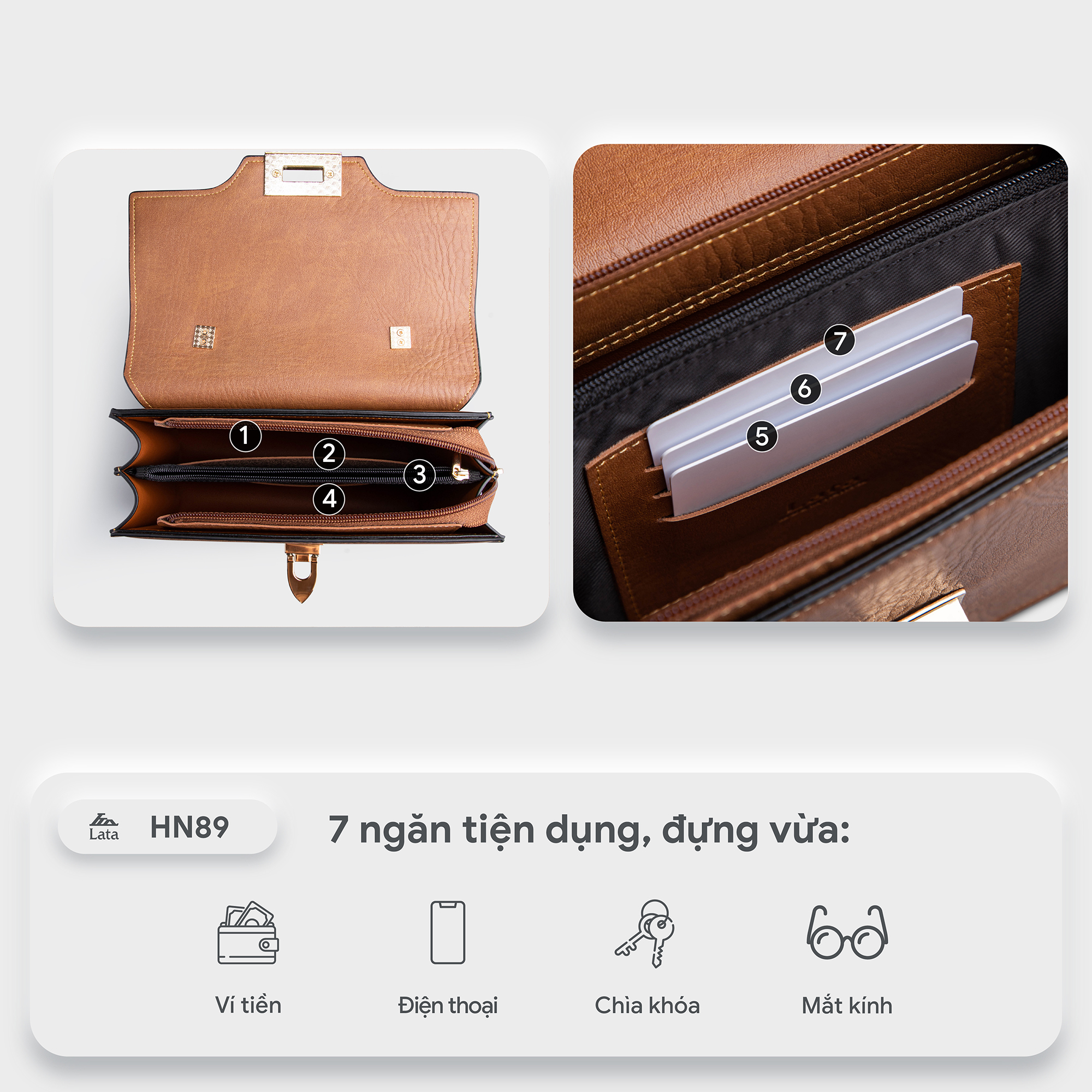 Túi Lata ( Thời trang nữ đi chơi size 21 - Túi đeo chéo nữ HN89 )
