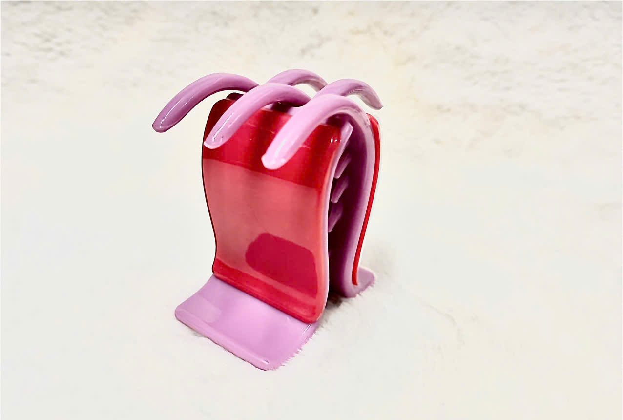 Kẹp tóc càng cua 2 lớp giá rẻ - kẹp tóc màu đỏ 2 lớp