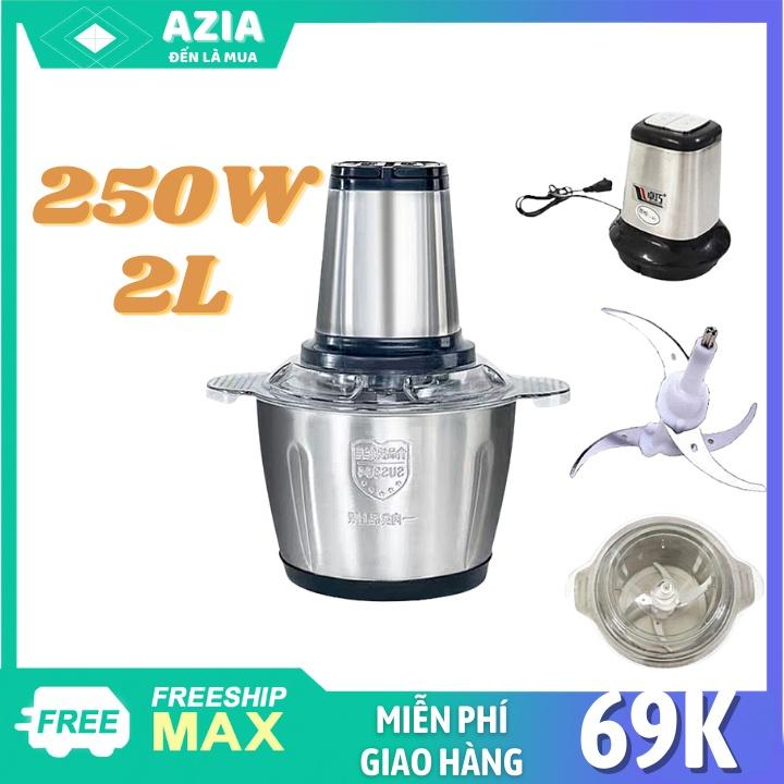 Máy Xay Thịt Cối Inox,4 Lưỡi Đa Năng, Công Suất 200W-300W, Dung Tích 2L, Máy Xay Tỏi Ớt Đa Năng,tiện lợi