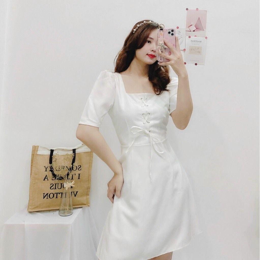 Đầm Dáng A Đan Dây Ngực