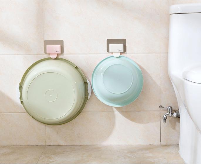 Móc Nhựa Dán Tường Treo Thau Chậu, Khăn, Giá Gắn Tường Treo Đồ Nhà Bếp, Nhà Tắm GD378-MTreoThau-2T