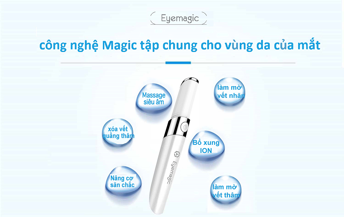 Máy massage mắt giảm quầng thâm, trẻ hoá da công nghệ điện từ trường, bổ xung ION, ánh sáng Photon xanh đỏ NanoTime F52E