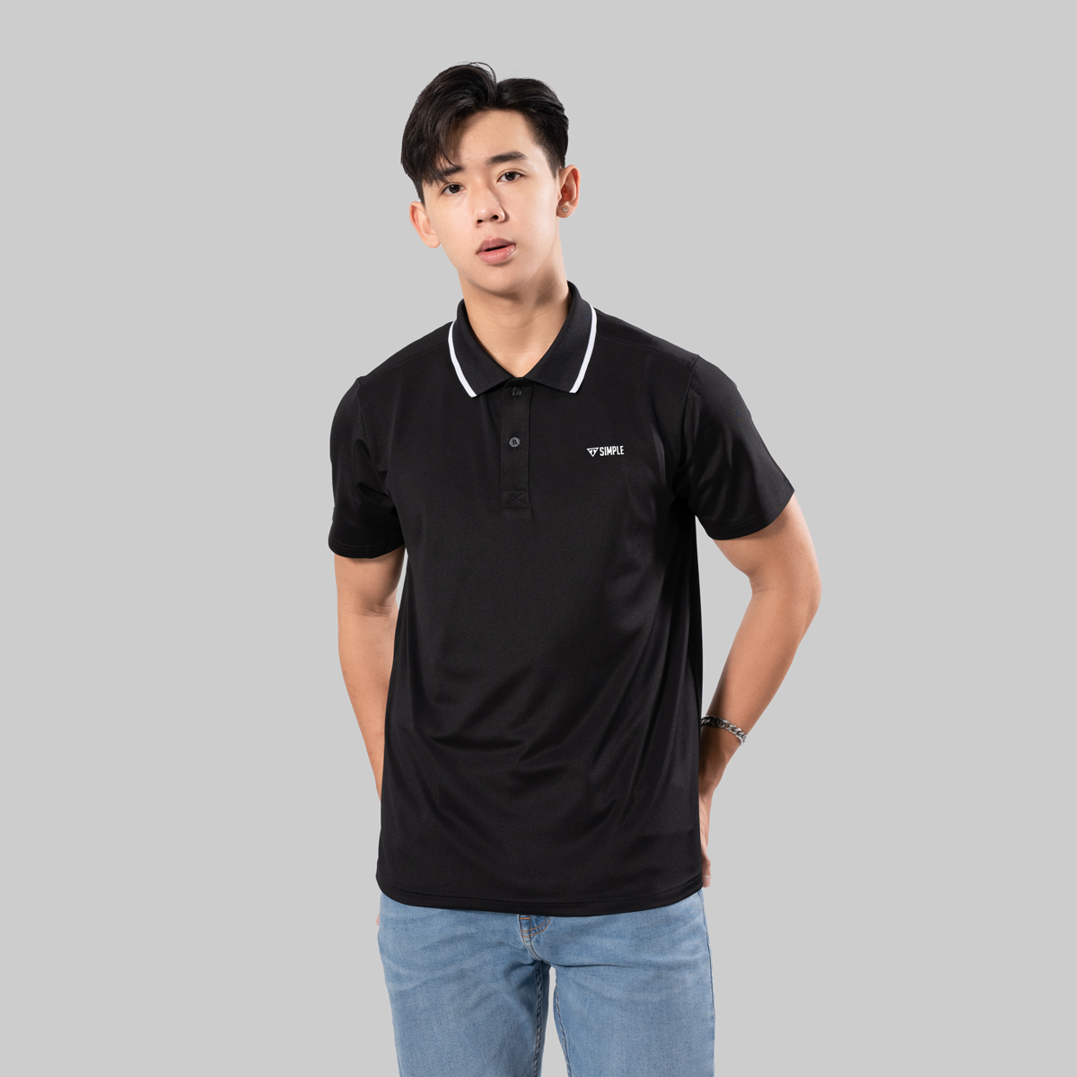 Hình ảnh Áo thun polo nam TSIMPLE có cổ vải thun cá sấu cotton form rộng A021001