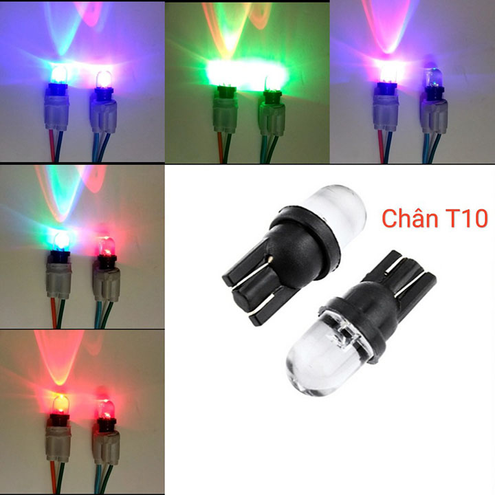 Đèn xi nhan Demi chân T10 cháy 7 màu siêu hót