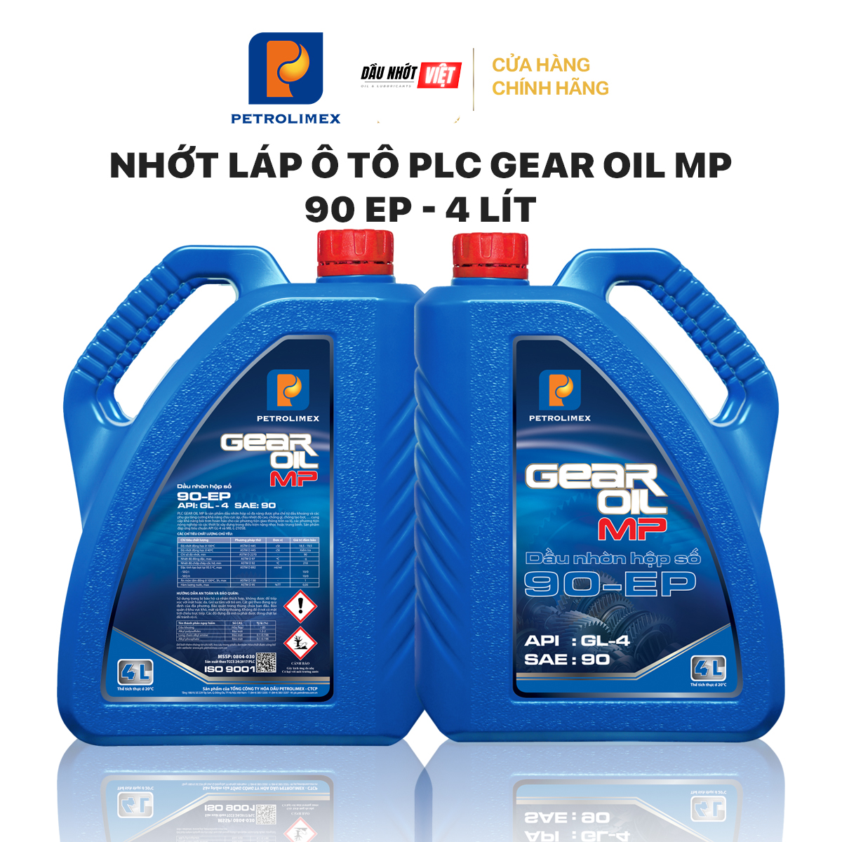 Nhớt hộp số ô tô Petrolimex PLC Gear Oil MP 90 EP (4L) - Chính hãng