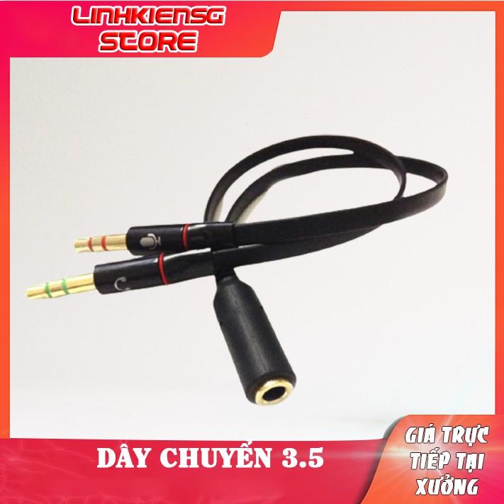 Jack dây chuyển 2 đầu 3.5 audio và Micro ra 1 đầu 3.5 cho PC laptop