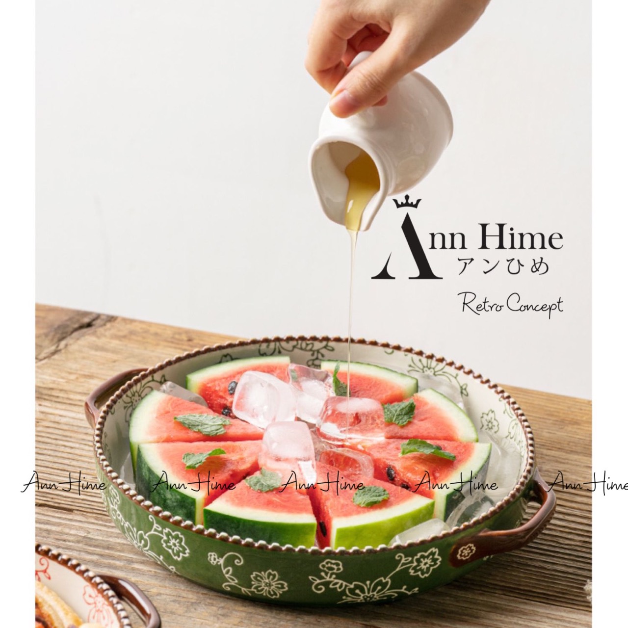 Đĩa Gốm Sâu Lòng Có Quai Họa Tiết Cổ Điển Trung Hoa