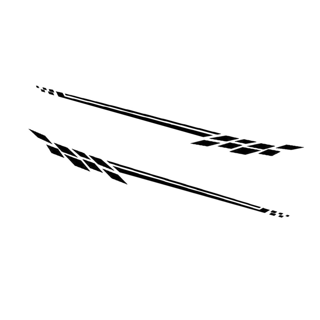 2Pcs Car Side Body Vinyl Decal Sticker Racing Sports Stripe Graphics