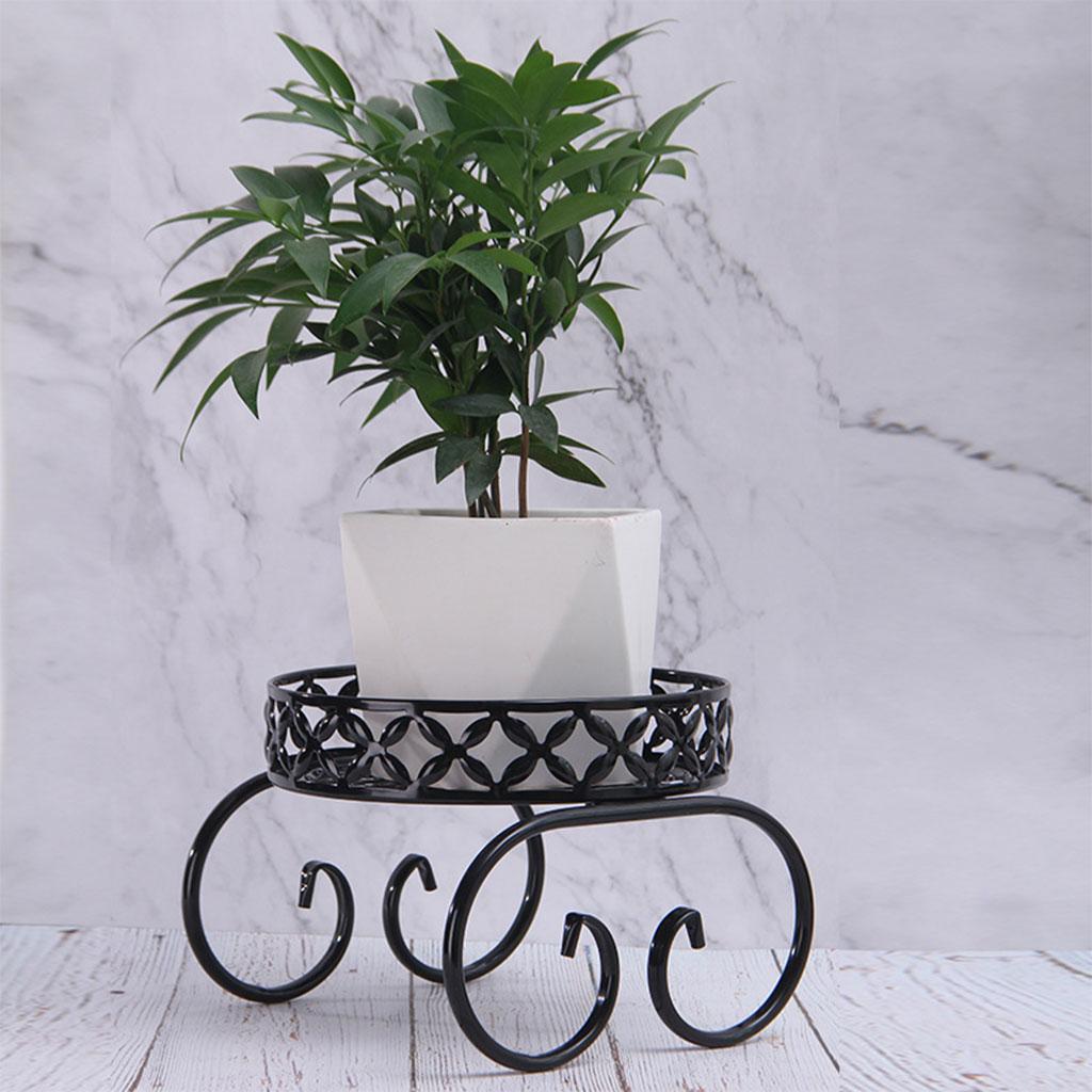 Indoor Pot Iron Patio Decor  Shelf Outdoor Metal Display White