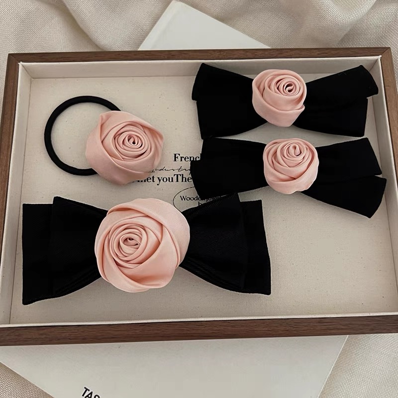Kẹp tóc nơ hoa hồng nhiều mẫu