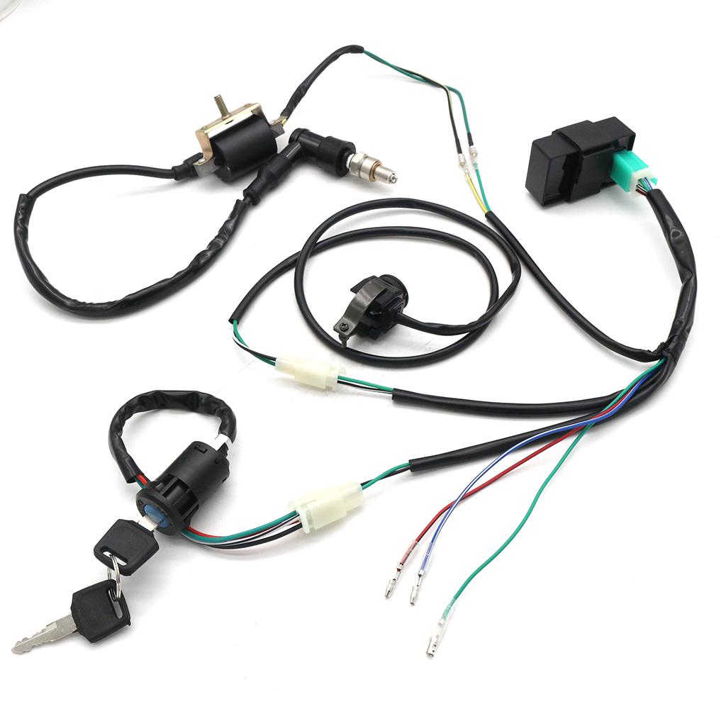 Wiring Loom Harness Kill Switch Ignition Coil CDI For 50cc-160cc Dirt Bike ATV
