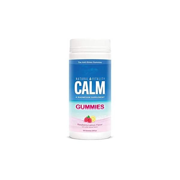 Natural Vitality Calm, Magnesium Citrate Supplement, Anti-Stress Gummies, Raspberry-Lemon 120 Gummies