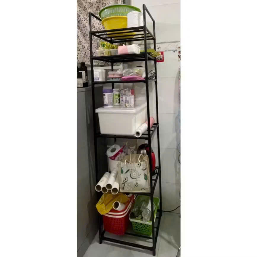 Kệ Nhà Bếp, Kệ Phòng Khách 6 Tầng Đa Năng, Khung Thép Carbon Sơn Tĩnh Điện Chống Rỉ - HÀNG CHÍNH HÃNG MINIIN