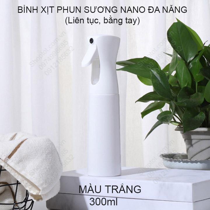 Bình phun xịt nước Nano siêu mịn liên tục bằng tay 300ml, Phun xịt sương đa năng, tưới cây, tiệm tóc, làm đẹp, nhà bếp