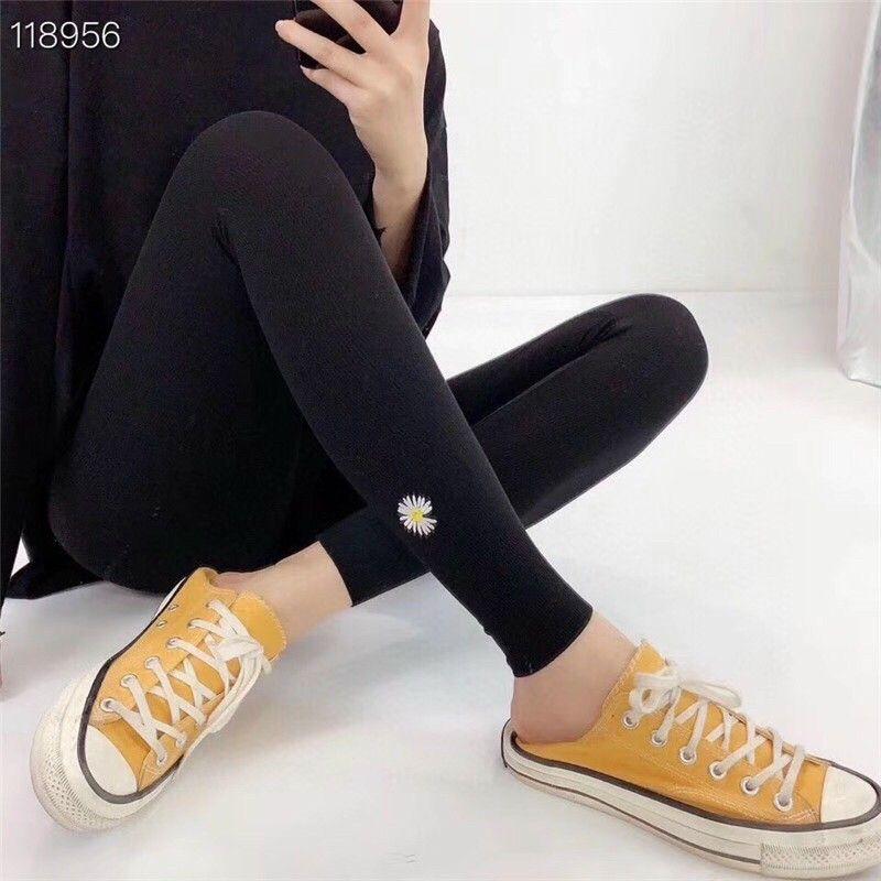 QUẦN LEGGING NỮ HOT TREND HOA CÚC GÂN TĂM NHỎ THOẢI MÁI MỀM MẠI