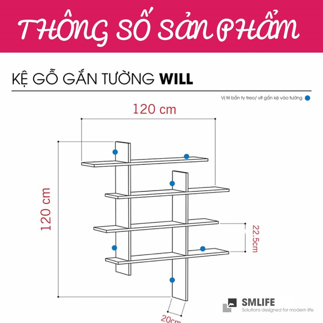 Kệ trang trí kệ để sách gia đình SMLIFE Will