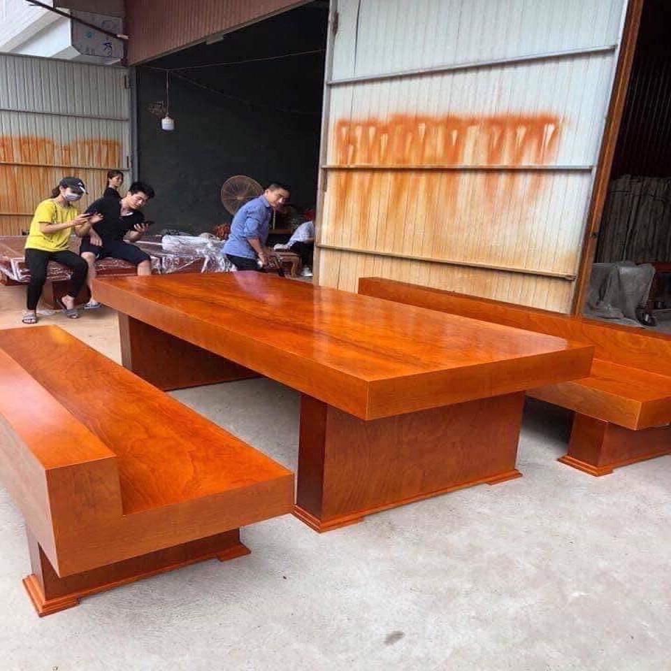 Bàn Ghế K3 Có Tựa Gỗ Xoan Đào