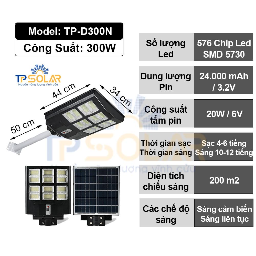 Đèn Đường Liền Thể 3 Mặt Năng Lượng Mặt Trời TP Solar TP-D300N TP-D450N TP-600N Công Suất 300W 450W 600W Bảo Hành 3 Năm