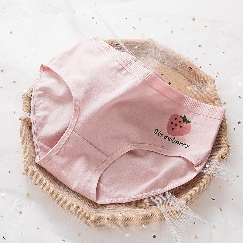 Quần Lót Nữ Cotton Siêu Thoáng Nâng Mông Dâu Tây Siêu xinh QL08