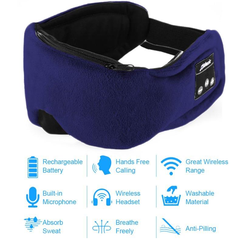 Có Thể Giặt Được Ngủ Tai Nghe Mặt Nạ Mắt Không Dây Bluetooth Tai Nghe 5.0 Giấc Ngủ Mềm Mặt Nạ Mắt Tay Nghe Tai Nghe Nhét Tai Có Mic