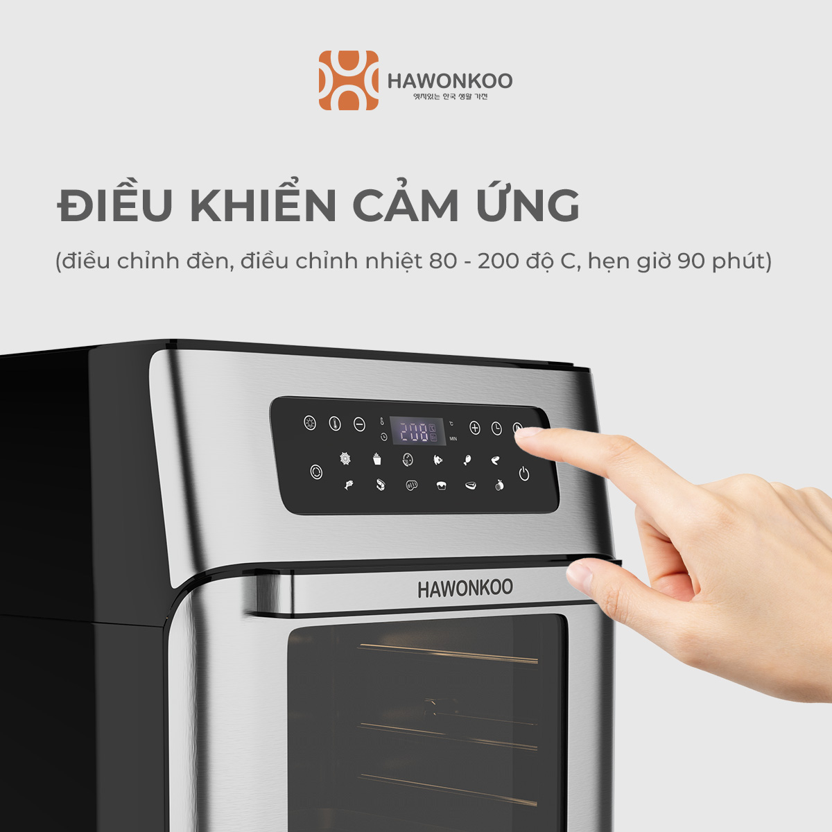 Nồi Chiên Không Dầu Điện Tử HAWONKOO AFH-101 10 Lít 1500W Hàng Chính Hãng Bảo Hành 12 Tháng - Thương Hiệu Hàn Quốc