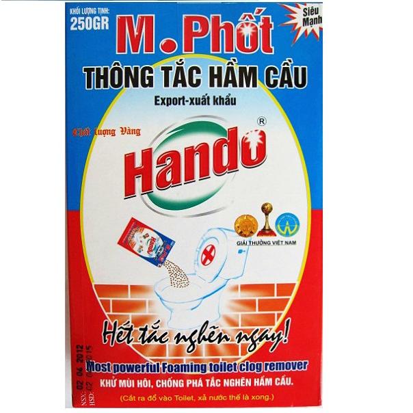 Combo gói bột tẩy vệ sinh lồng máy giặt Hàn Quốc 450g kèm Hộp M.Phốt Hando 250g xuất khẩu