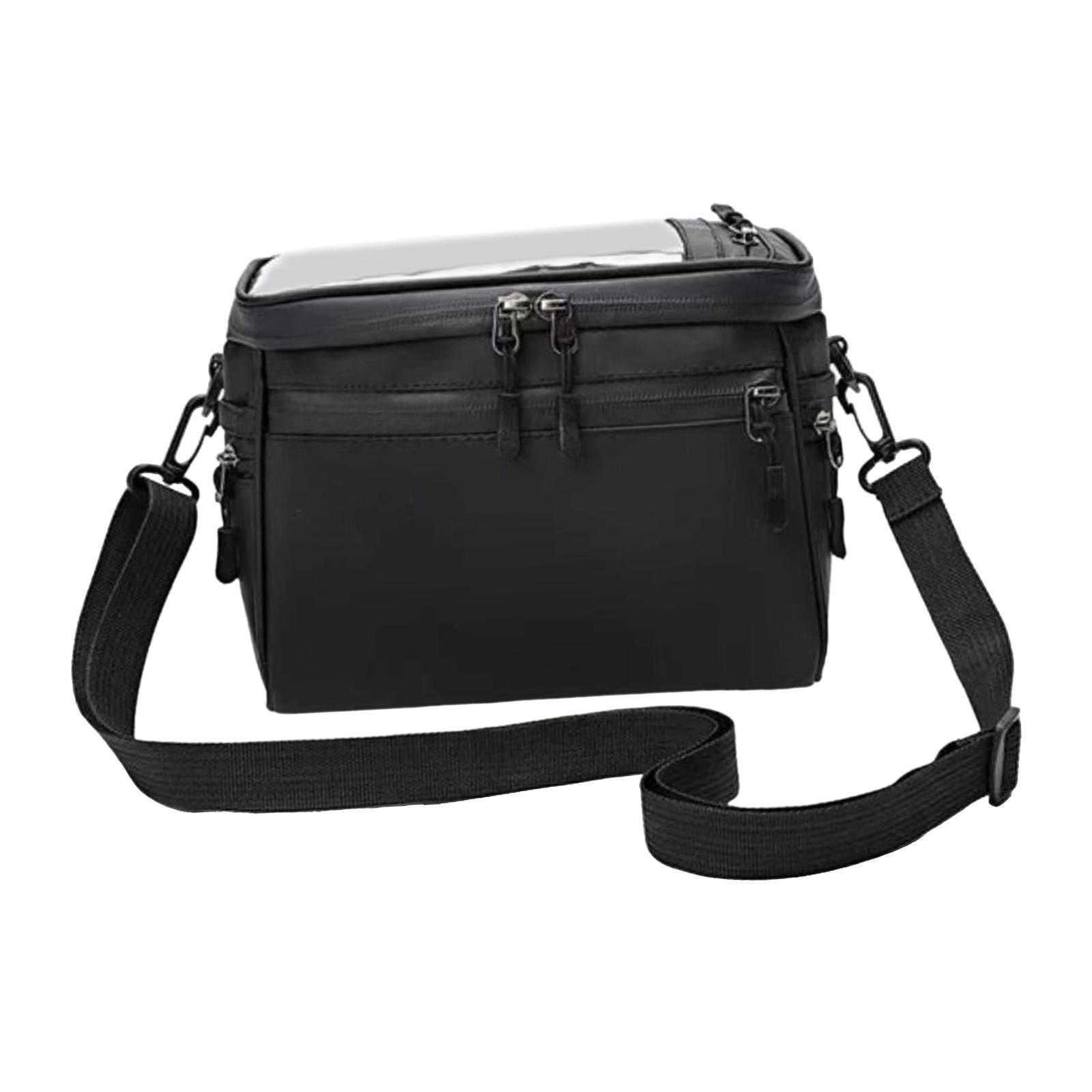 Bike Handlebar Bag Waterproof Front Bag Phone Bag with Touch Screen Shoulder Strap