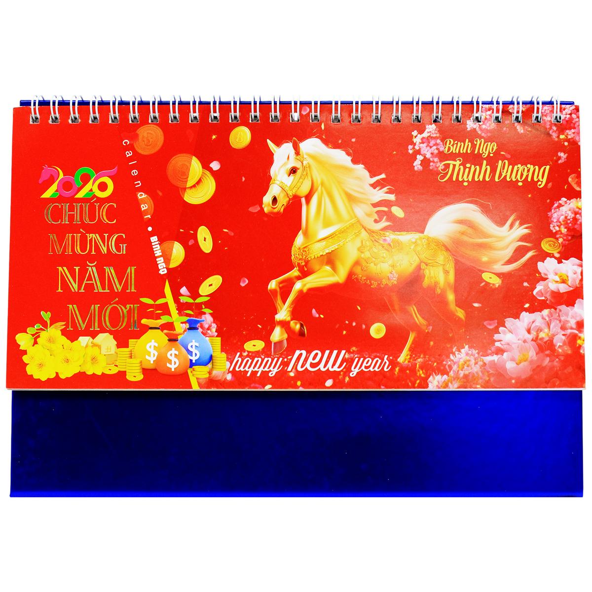 Lịch Để Bàn 2 Lò Xo - Bính Ngọ Thịnh Vượng - NST 82B