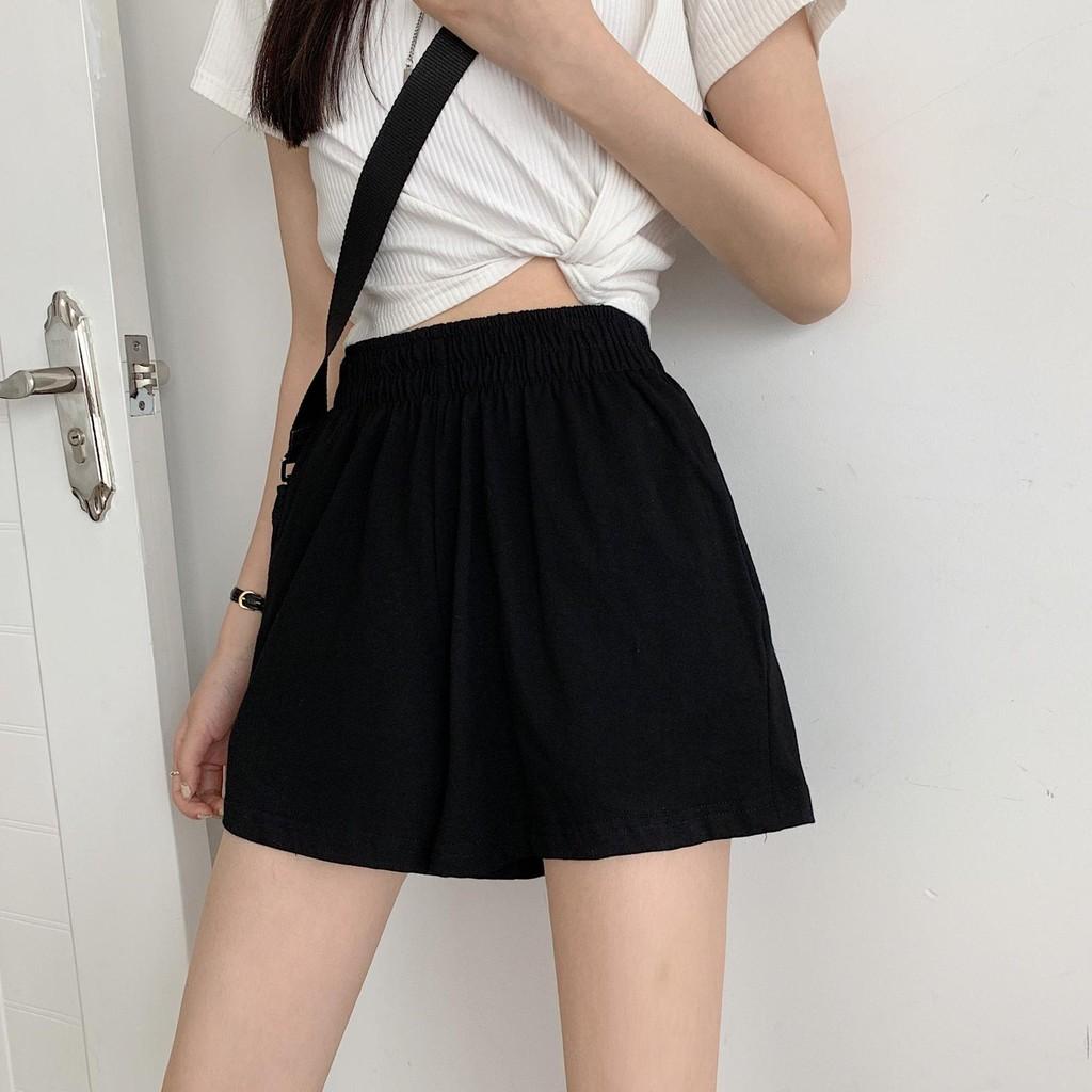 Quần short unisex chất thun màu đen/ trắng/ xám CRQ031
