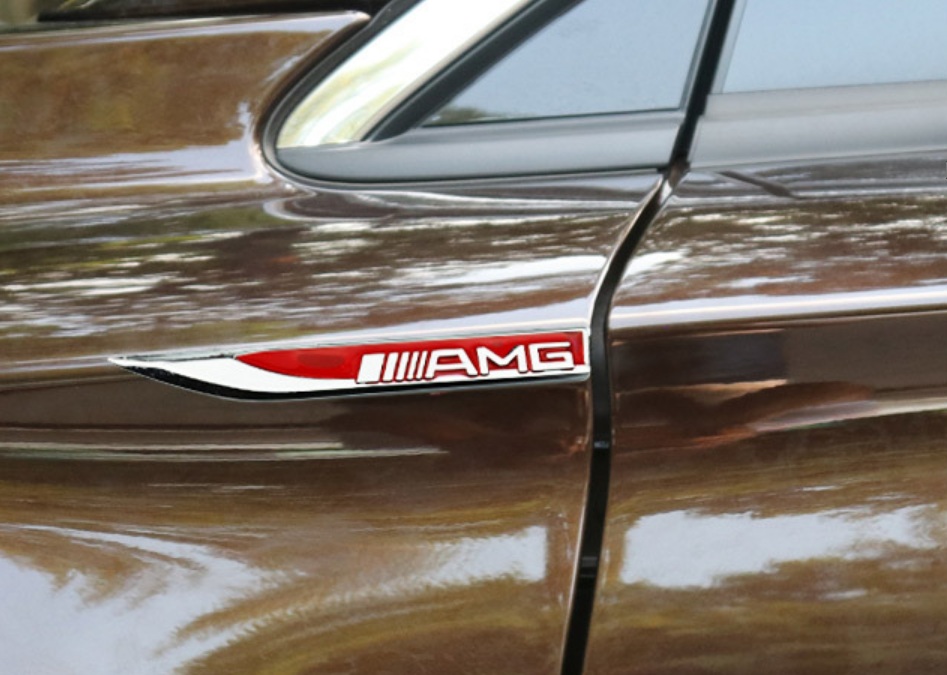Bộ 2 mang cá kim loại AMG dán xe ô tô