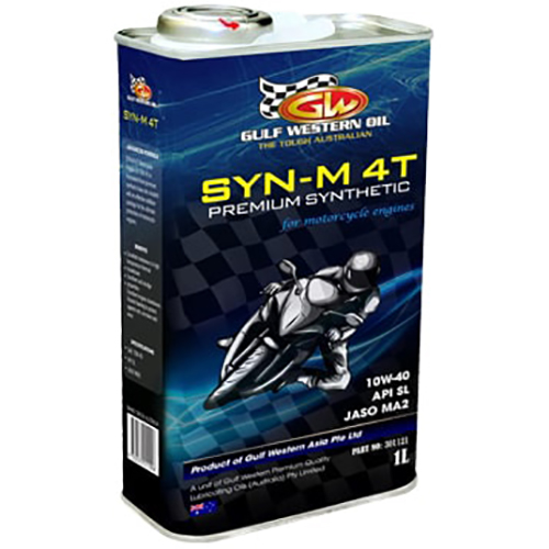 Nhớt Động Cơ Đốt Trong Gulf Western Oil 4T SYN-M 4T PREMIUM SYNTHETIC 10W-40 API SL JASO MA2 1 Lít