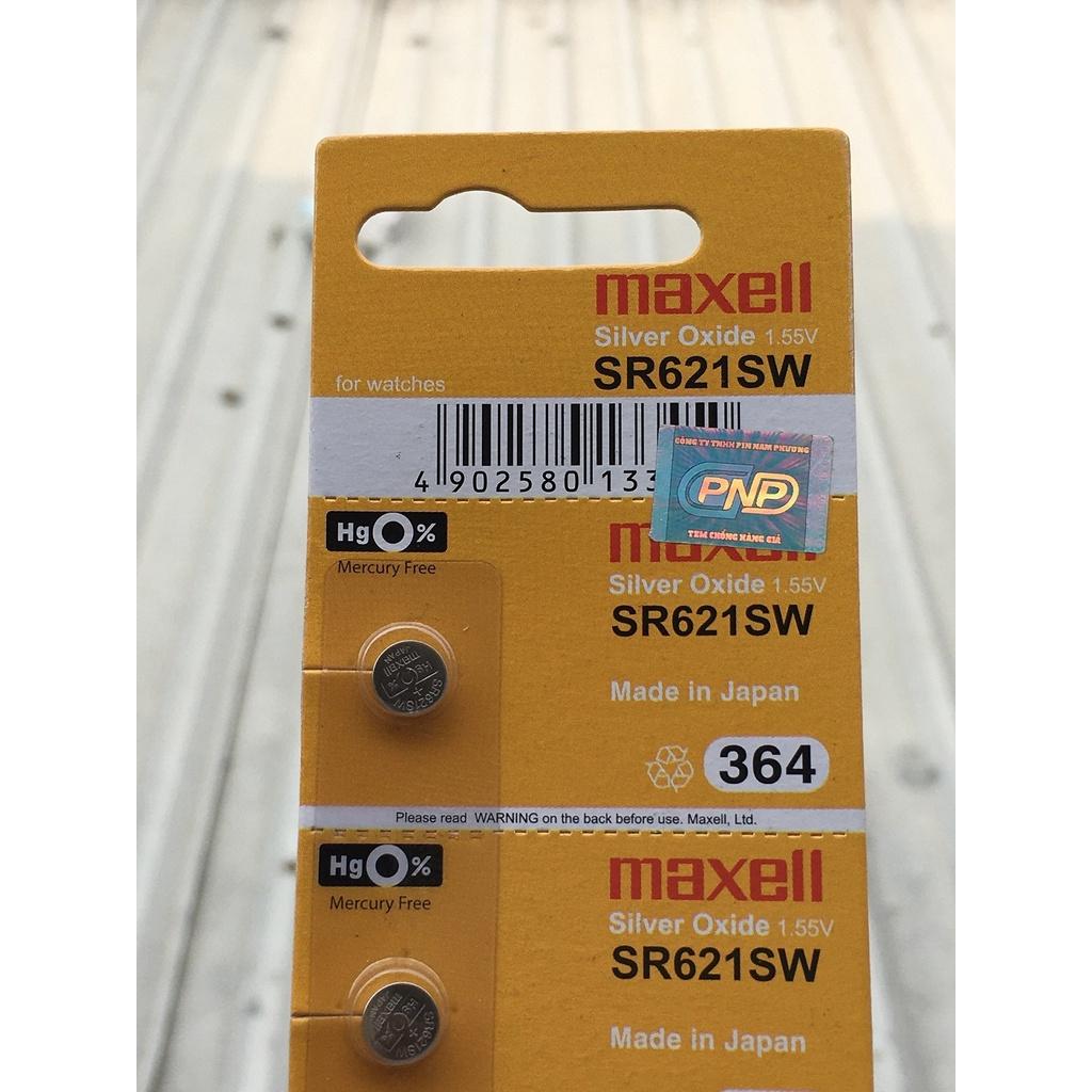 Vỉ 5 Viên Pin SR621SW / 364 / G1 Maxell Nhật Bản Cho Đồng Hồ Đeo Tay Có Tem Chống Giả Hàng Công Ty Nhập Khẩu