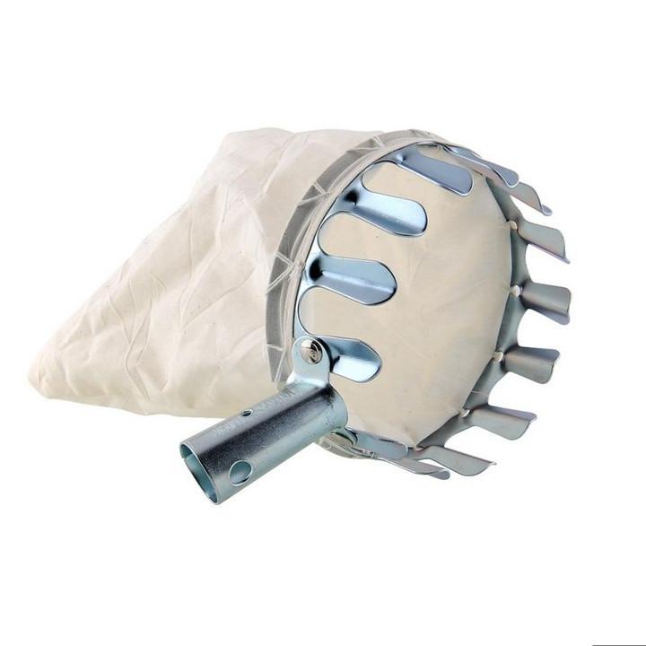 Vợt Hái Trái Cây Trên Cao Đa Năng Kèm Túi Vải, Dụng Cụ Hái Hoa Quả Kim Loại Siêu Bền Đẹp - Loại Tốt