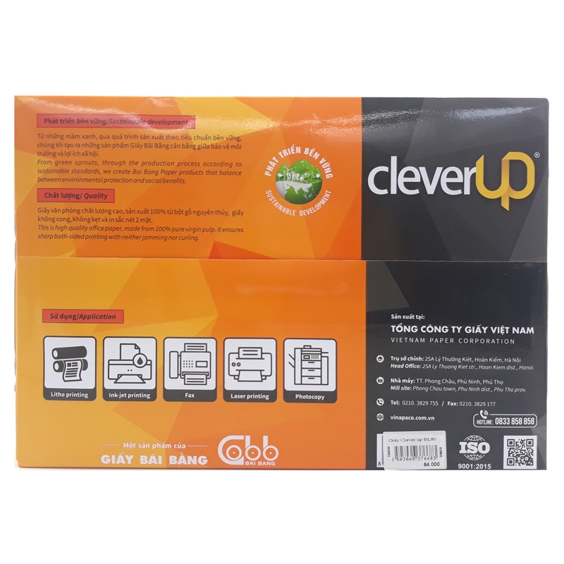 Giấy Photo Clever Up A4 80gsm (500 Tờ)
