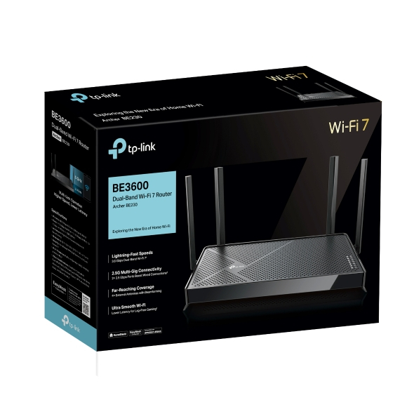 Bộ phát Wifi 7 TP-Link Archer BE230 - Chuẩn BE3600, Băng tần kép tốc độ 3570Mbps, 4 cổng LAN Gigabit - HÀNG CHÍNH HÃNG