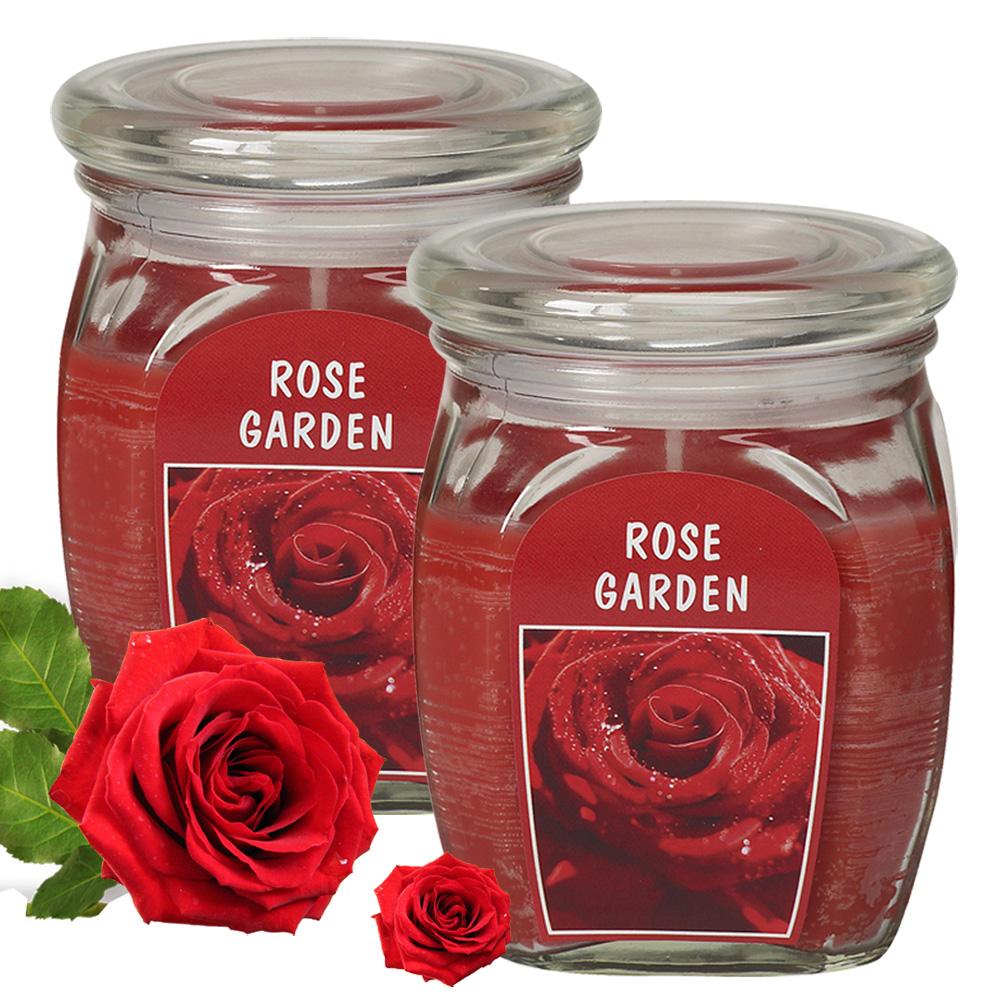 Combo 2 hũ nến thơm Bolsius nhập khẩu Châu Âu Rose garden 305g - vườn hoa hồng