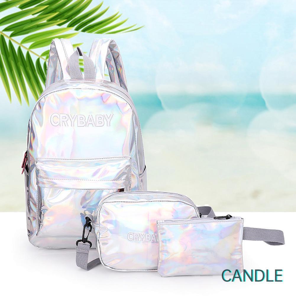 Set 3 Ba Lô Túi Ví Da Thời Trang Unisex