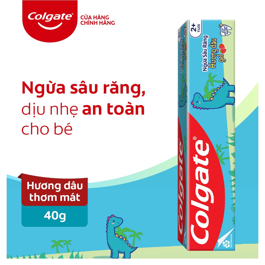 [Gift] Kem đánh răng Colgate trẻ em khủng long hương dâu 40g