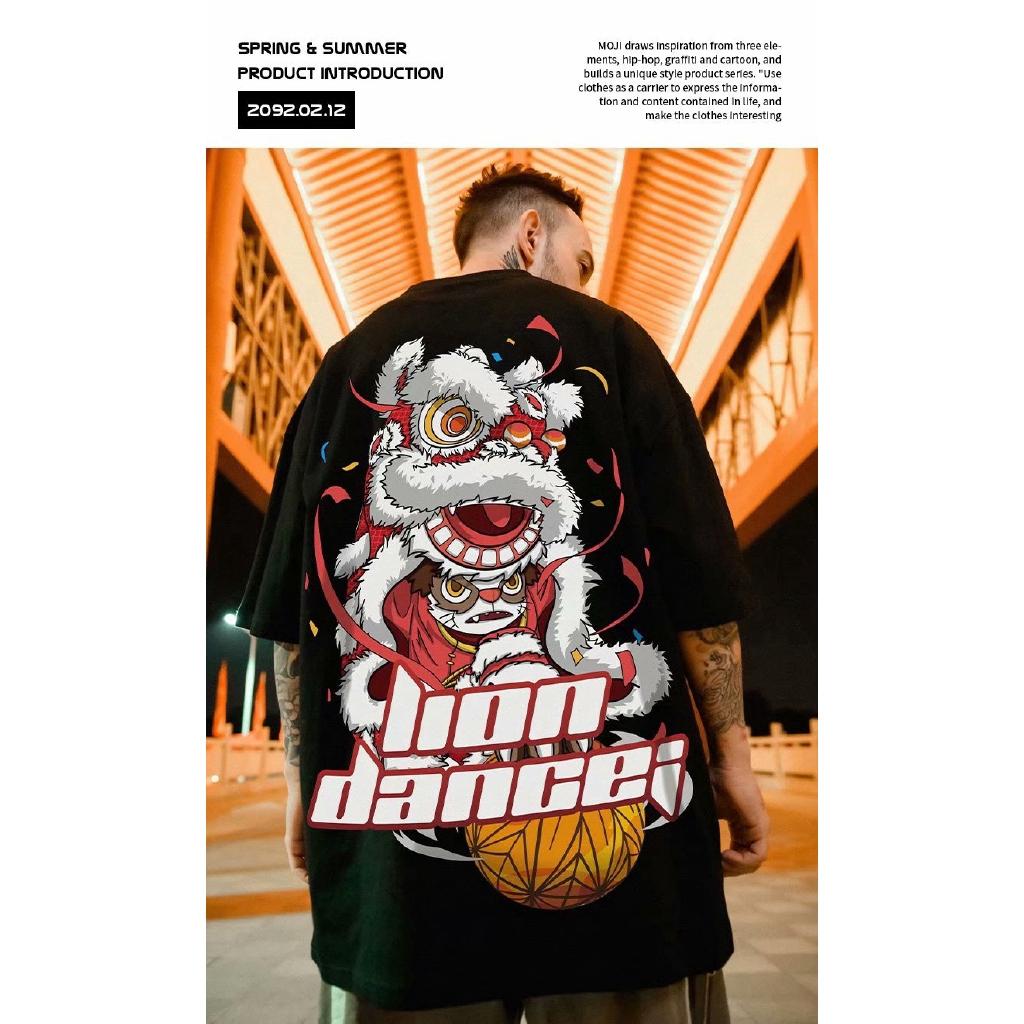 Áo thun ngắn tay dáng rộng in họa tiết hoạt hình cá tính có size S-5XL