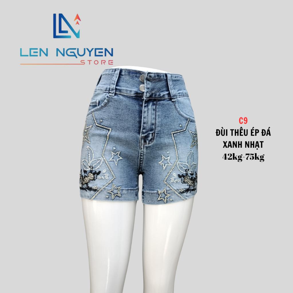 C9_Quần jean nữ, đùi, lưng cao, quần bò nữ dáng ôm, quần rin nữ có big size, cho 42kg đến 75kg,LEN NGUYEN STORE - Xám