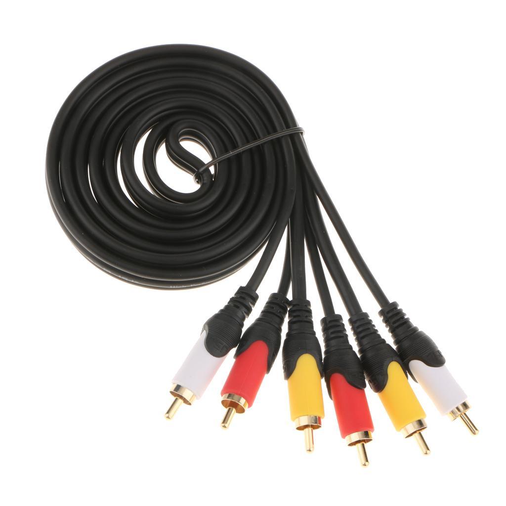 RCA Audio Video AV Cable Cord Line 3 Male to 3 Male Gold Plated